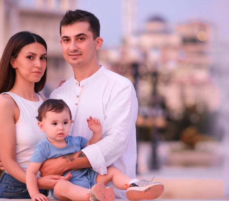 Charming family enjoying a day outdoors in Ankara, capturing delightful emotions.